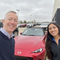 Hiley Mazda of Burleson - Happy customer and happy salesperson at Hiley Mazda of Burleson.