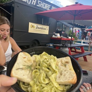 Bambino's - Pesto pasta, seating area - Italian Near Me - Honolulu, Hawaii