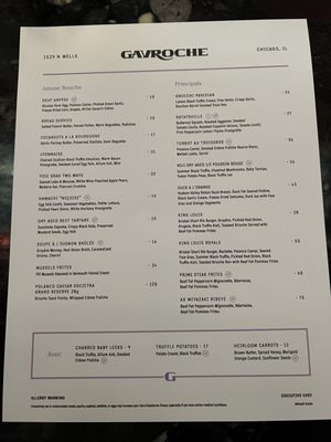 Menu photo 2 Gavroche Chicago, IL Menu photo 2 Gavroche Chicago, IL