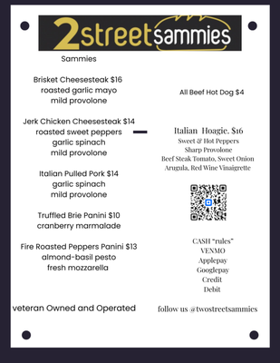 Menu photo 1 2 Street Sammies Ambler, PA