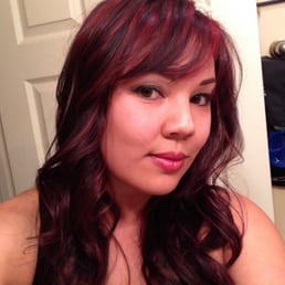 Burgundy with raspberry highlights