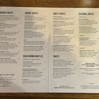 PRESS Coffee Crêpes Cocktails - Obligatory menu shot - Creperies Near Me - Graham, North Carolina