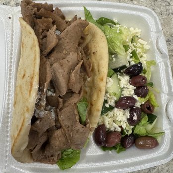 Gyros King - Her sandwich with side salad - Salad Near Me - Franklin, Tennessee