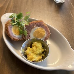 "Homemade" Scotch Egg, served 30 seconds prior to this picture (Overcooked and already cold)