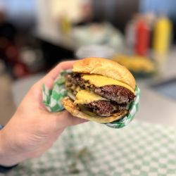 Lovely's Old Fashioned - Double Cheeseburger (~$12)