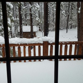 Alpenhorn Bed & Breakfast - View of garden from room - Big Bear Lake, CA