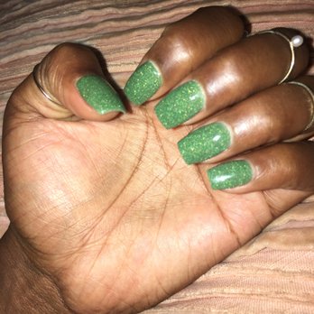 Epic Nails - Dip powder Mani. Army green and glitter! Can't go wrong! - Nail Salons Near Me - Henderson, Nevada