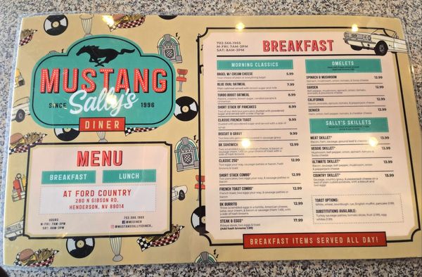 Menu photo 8 Mustang Sally's Diner Henderson, NV