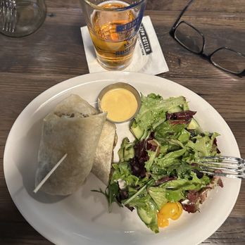 Rustic House - Cheesesteak wrap... with salad and champagne vinaigrette dressing. That dressing was good!!! Wrap is good too - Pubs Near Me - Las Vegas, Nevada Rustic House - Cheesesteak wrap... with salad and champagne vinaigrette dressing. That dressing was good!!! Wrap is good too - Pubs Near Me - Las Vegas, Nevada