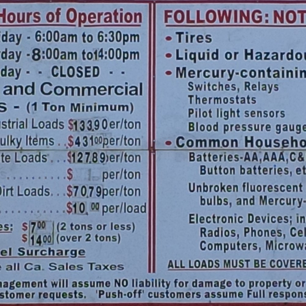 Waste Management - Carson - Fees as of 6/16/2014 - Recycling Center Near Me - Carson, California Waste Management - Carson - Fees as of 6/16/2014 - Recycling Center Near Me - Carson, California