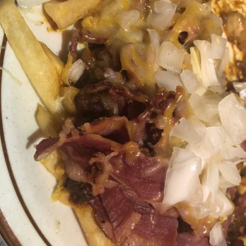 John's Place - Chili pastrami cheese fries with onions - Burgers Near Me - Yucca Valley, California John's Place - Chili pastrami cheese fries with onions - Burgers Near Me - Yucca Valley, California