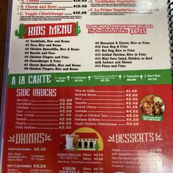 Casa Mexicana Mexican Restaurant - Menu