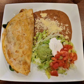 El Azteca Mexican Restaurant - This is the Fajita Quesadillas entree with beans instead of rice.  Photo taken January 25, 2020. - Mexican Near Me - Virginia Beach, Virginia