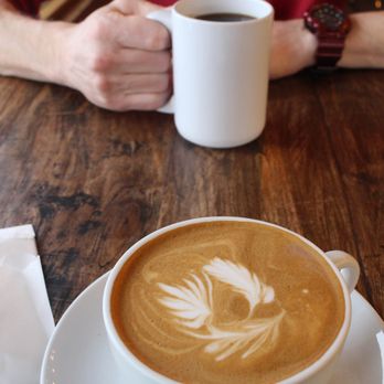 Continental Coffee House - My mocha, my husband's dark coffee - Cafes Near Me - Vancouver, British Columbia