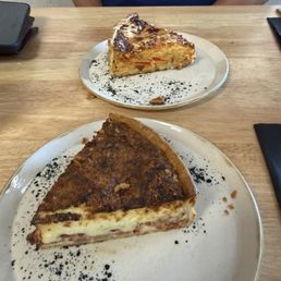 Quiche Lorraine (front) and chorizo (back)