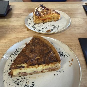 Quiches & Pies - Quiche Lorraine (front) and chorizo (back) - Coffee & Tea Near Me - Chandler, Arizona