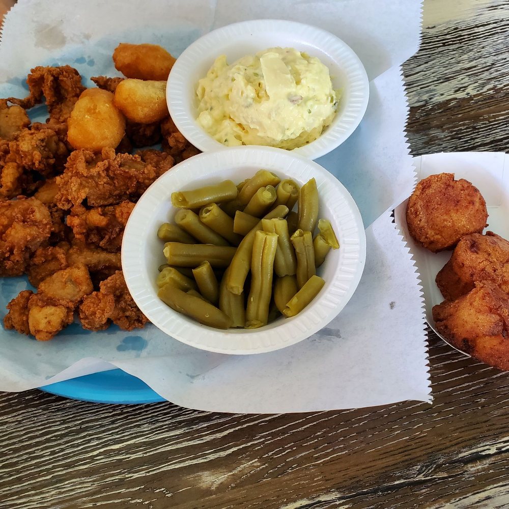 Fried scallops & oysters. Fried scallops & oysters.