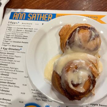 Ann Sather Restaurant - 2 Homemade Cinnamon Rolls - Scandinavian Near Me - Chicago, Illinois