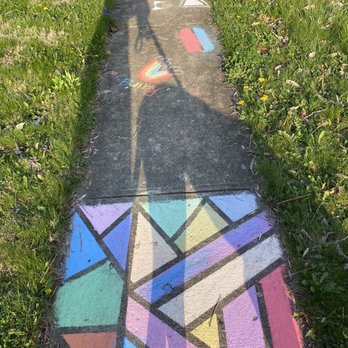 Old Northside Historic District - Sidewalk chalk art during COVID - Landmarks & Historical Buildings Near Me