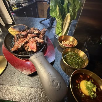 Birdies by Chef Kevin Lee - Galbi marinated Wagyu short rib served with sauces and lettuce wraps - Steakhouses Near Me - Edmond, Oklahoma Birdies by Chef Kevin Lee - Galbi marinated Wagyu short rib served with sauces and lettuce wraps - Steakhouses Near Me - Edmond, Oklahoma