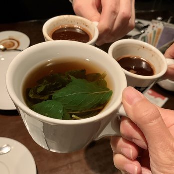 NAYA - English breakfast tea with fresh mint leaves and Turkish coffee - Mediterranean Near Me - New York, New York NAYA - English breakfast tea with fresh mint leaves and Turkish coffee - Mediterranean Near Me - New York, New York