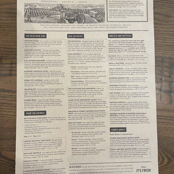 First Watch - Menu side B - Breakfast & Brunch Near Me - Tampa, Florida