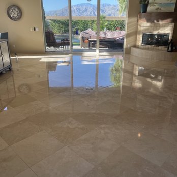Unique Touch Restoration - Main Living Area Travertine Stone Flooring Refinished - Carpet Cleaning Near Me - Palm Desert, California Unique Touch Restoration - Main Living Area Travertine Stone Flooring Refinished - Carpet Cleaning Near Me - Palm Desert, California