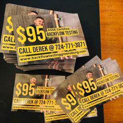 Sewer & Drain Specialist - $95 backflow testing postcards