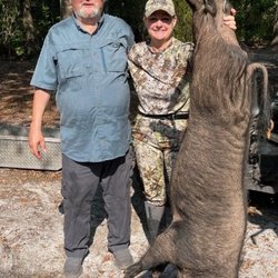 Hog Wild Hunting - Krystal and my big hog.
