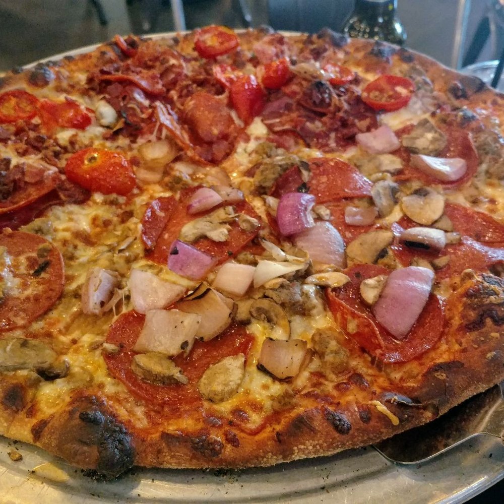 Slice Pizza & Brew - 1/2 Little Piggy 1/2 Old School - Pizza Near Me - Birmingham, Alabama Slice Pizza & Brew - 1/2 Little Piggy 1/2 Old School - Pizza Near Me - Birmingham, Alabama
