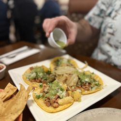 Emilio’s Mexican Restaurant & Cantina - Al pastor and Carnitas tacos with great green salsa