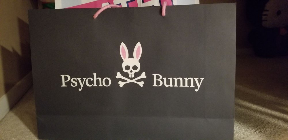 Psycho Bunny - 6/19/21 After you buy clothing, you get this nifty bag. - Men's Clothing Near Me - Tysons, Virginia Psycho Bunny - 6/19/21 After you buy clothing, you get this nifty bag. - Men's Clothing Near Me - Tysons, Virginia