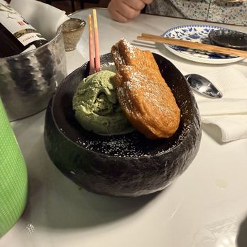 Akeno Sushi Bar@ Old Town - Fish shaped dessert with green tea ice cream - Sushi Bars Near Me - Alexandria, Virginia Akeno Sushi Bar@ Old Town - Fish shaped dessert with green tea ice cream - Sushi Bars Near Me - Alexandria, Virginia