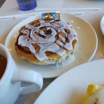 Eggsquisite Cafe - Cinnamon Roll Pancakes wow - Breakfast & Brunch Near Me - Frisco, Texas