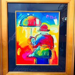 Antiques & Collectibles Buyers - Peter Max Umbrella Man - Acrylic on Paper