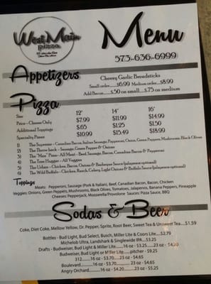 Menu photo 6 West Main Pizza Jefferson City, MO Menu photo 6 West Main Pizza Jefferson City, MO