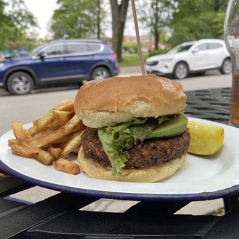 Leary's Landing Irish Pub - Burger with veggie patty - Irish Pub Near Me - Bar Harbor, Maine
