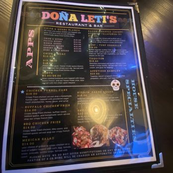 Dona Leti's - Menu - Cocktail Bars Near Me - Houston, Texas
