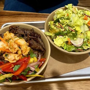 Bartaco - Lunch tray rice bowl and salad - Mexican Near Me - Stamford, Connecticut