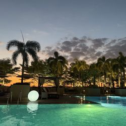 Solaire Resort & Casino - Night swimming