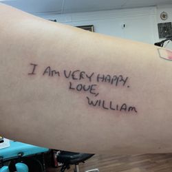 Inkspiration Studio - My brother's handwriting on my left bicep
