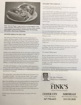 Menu photo 1 Fink's Philadelphia, PA