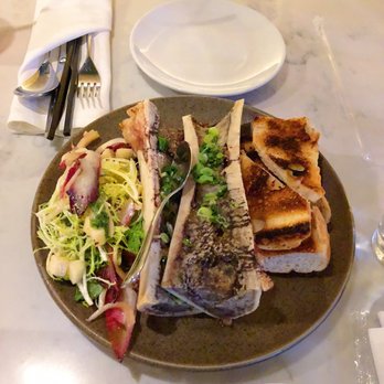 Bone Kettle - Bone marrow with onion confit, toast points and mizuna, pear and apple salad. - Breakfast & Brunch Near Me - Pasadena, California