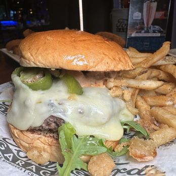 Ford's Garage Plantation - Jalapeño Crunch Burger - Bars Near Me - Plantation, Florida Ford's Garage Plantation - Jalapeño Crunch Burger - Bars Near Me - Plantation, Florida