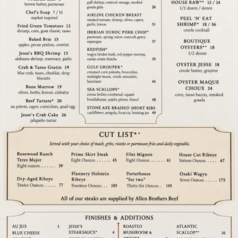 Jesses Restaurant - Abundant menu - Seafood Near Me - Magnolia Springs, Alabama