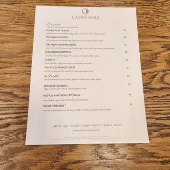 Casa de Silvia - Menu - Breakfast & Brunch Near Me - La Quinta, California Casa de Silvia - Menu - Breakfast & Brunch Near Me - La Quinta, California
