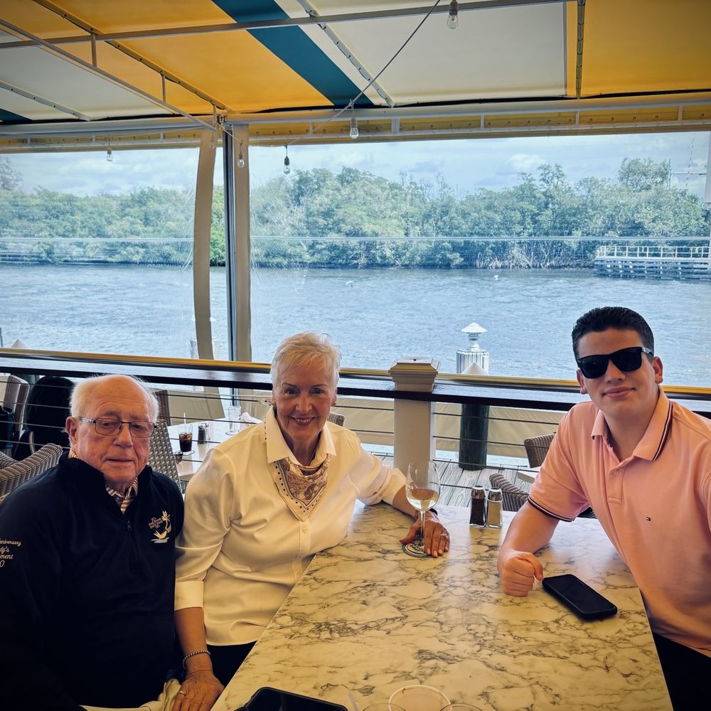 Banana Boat - Outside seating with view of the Intercoastal...Papa , Nana & Brendan( our grandson( second visit to Boynton Beach) - Lounges Near Me - Boynton Beach, Florida