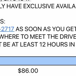 Marin Door To Door - Return flight note: Shows I booked shared, but only exclusive available, just as departing- but rate is now $86?