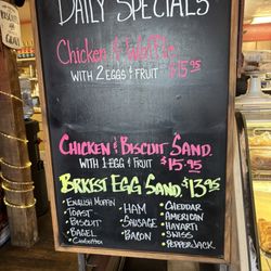 Sticky Fingers Bakery & Cafe - Daily Specials not on the main menu. Build Your Own breakfast sandwich.