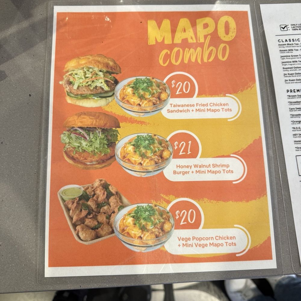Bopomofo Cafe - Menu combo - Bubble Tea Near Me - San Gabriel, California